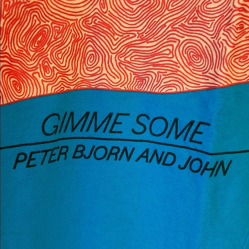 Peter Bjorn and John Gimme Sone Album Cover Men’s TShirt, Blue, Size M - Picture 3 of 7
